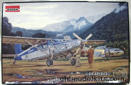 Roden 1/48 Pilatus PC-6C / H-2 Turbo Porter - With decals for three 'Air America' Aircraft, 440 plastic model kit